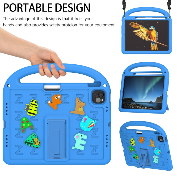 For iPad Pro 11 2024 Cartoon Sparrow EVA Shockproof Tablet Case(Blue) - iPad Pro 11 2024 Cases by buy2fix | Online Shopping UK | buy2fix