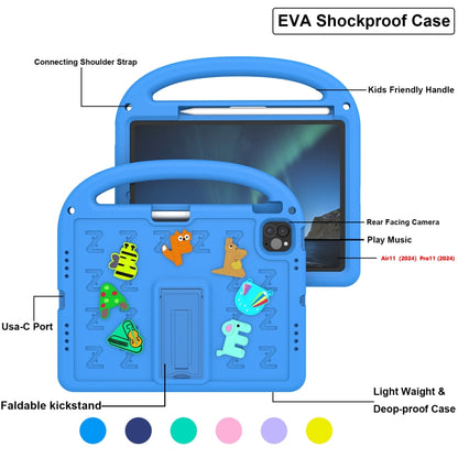 For iPad Pro 11 2024 Cartoon Sparrow EVA Shockproof Tablet Case(Blue) - iPad Pro 11 2024 Cases by buy2fix | Online Shopping UK | buy2fix