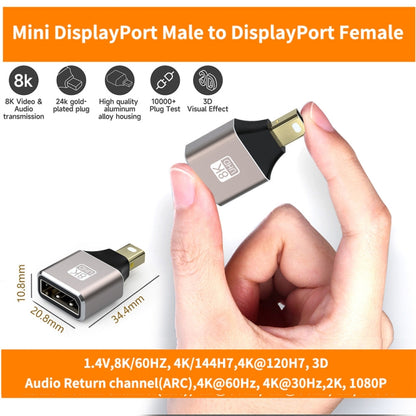 JUNSUNMAY 8K 60Hz Male Mini Displayport to Female Displayport Adapter DP Converter -  by JUNSUNMAY | Online Shopping UK | buy2fix