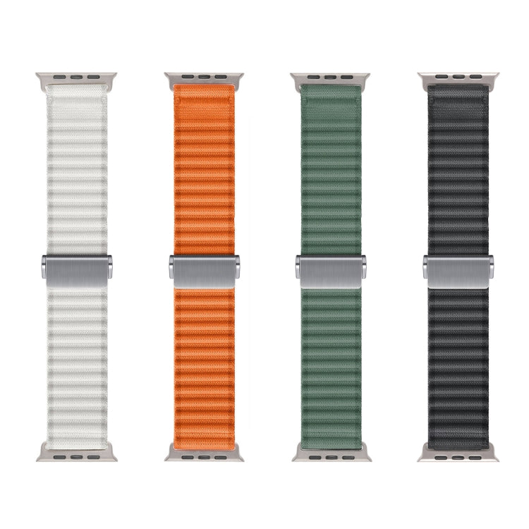 For Apple Watch Ultra 49mm Off Road Magnetic Buckle Braided Nylon Watch Band(Orange) - Watch Bands by buy2fix | Online Shopping UK | buy2fix