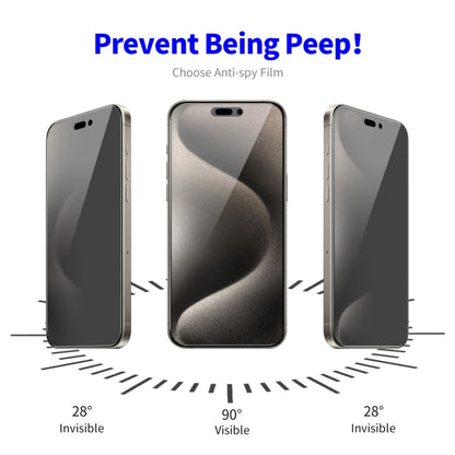 For iPhone 15 Pro Max 2pcs ENKAY Hat-Prince 28 Degree Anti-peeping Privacy Tempered Glass Film - iPhone 15 Pro Max Tempered Glass by ENKAY | Online Shopping UK | buy2fix