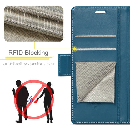 For iPhone 16 Pro CaseMe 023 Butterfly Buckle Litchi Texture RFID Anti-theft Leather Phone Case(Blue) - iPhone 16 Pro Cases by CaseMe | Online Shopping UK | buy2fix