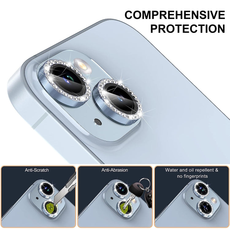 For iPhone 16 / 16 Plus ENKAY AR Anti-reflection Individual Diamond Ring Camera Lens Glass Full Film(Silver) - iPhone 16 Plus Tempered Glass by ENKAY | Online Shopping UK | buy2fix