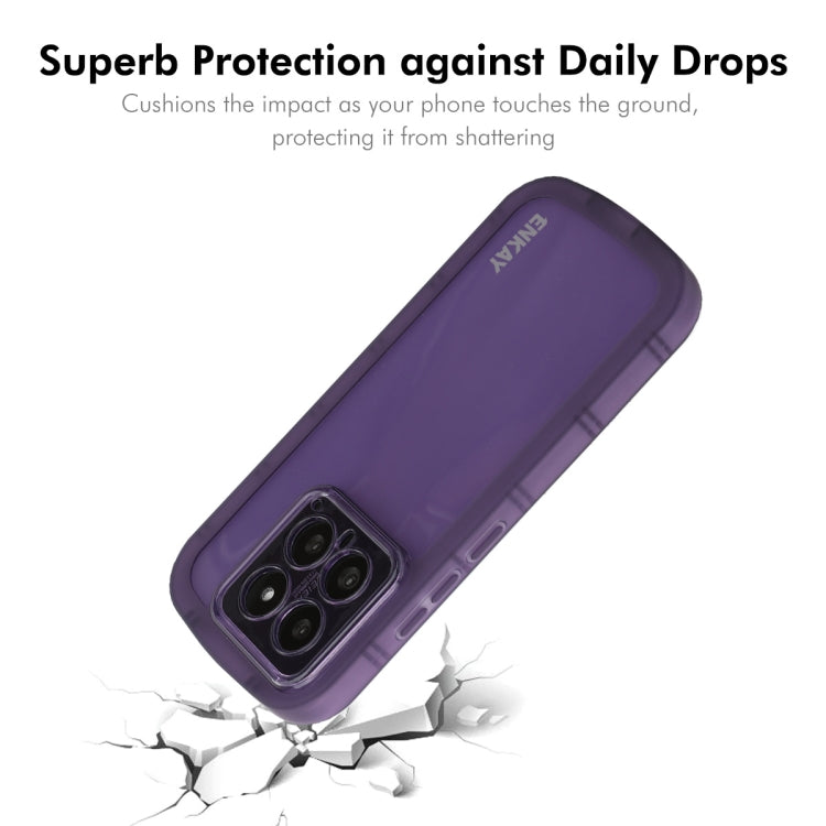 For Xiaomi 14 ENKAY Hat-Prince Translucent Matte TPU Shockproof Phone Case(Purple) - 14 Cases by ENKAY | Online Shopping UK | buy2fix