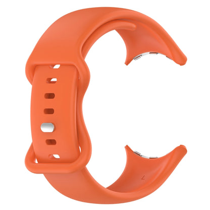 For  Google Pixel Watch 3 41mm Solid Color Butterfly Buckle Silicone Watch Band, Size:L(Orange) - Watch Bands by buy2fix | Online Shopping UK | buy2fix