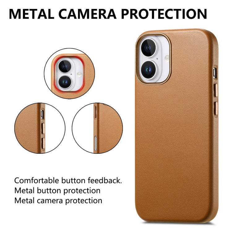 For iPhone 16 Pro Max Electroplated Metal Button Shockproof Phone Case(Brown) - iPhone 16 Pro Max Cases by buy2fix | Online Shopping UK | buy2fix