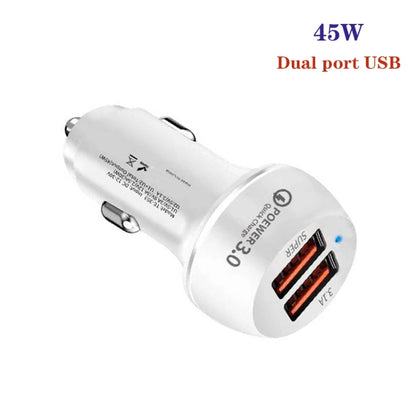 45W USB QC3.0 30W + USB 2.0 Fully Compatible Car Charger(White) - Car Charger by buy2fix | Online Shopping UK | buy2fix