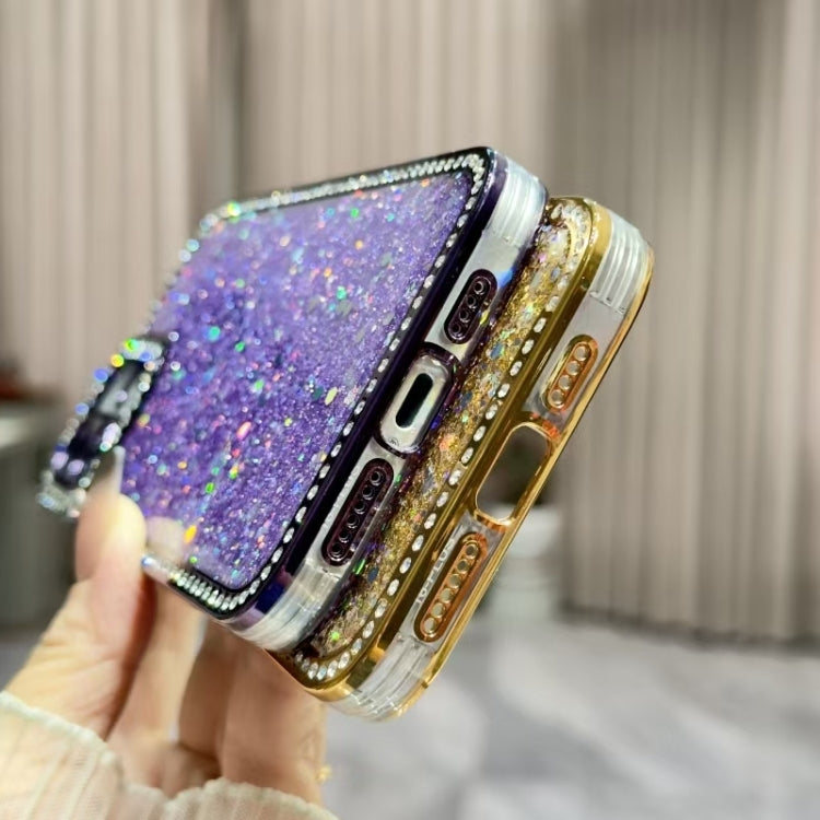 For iPhone 16 Diamond Glitter Sequins TPU Phone Case(Purple) - iPhone 16 Cases by buy2fix | Online Shopping UK | buy2fix