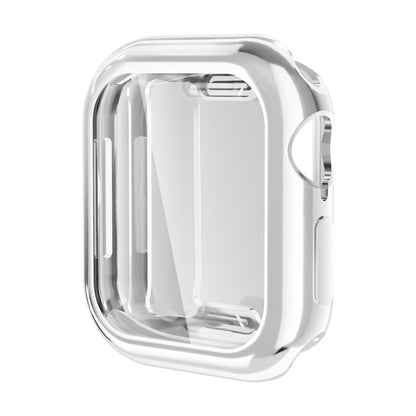 For Apple Watch Series 10 46mm ENKAY Hat-Prince Electroplated Soft TPU Case with Screen Film(Silver) - Watch Cases by ENKAY | Online Shopping UK | buy2fix