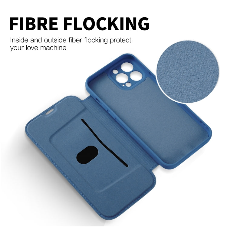 For iPhone 16 Plus Imitate Liquid Skin Feel Leather Phone Case with Card Slots(Blue) - iPhone 16 Plus Cases by buy2fix | Online Shopping UK | buy2fix