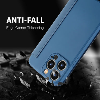 For iPhone 16 Pro Imitate Liquid Skin Feel Leather Phone Case with Card Slots(Blue) - iPhone 16 Pro Cases by buy2fix | Online Shopping UK | buy2fix