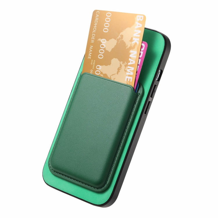 For iPhone 16 Plus Retro Magsafe Card Bag PU Back Cover Phone Case(Green) - iPhone 16 Plus Cases by buy2fix | Online Shopping UK | buy2fix