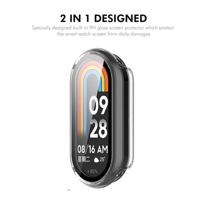 For Xiaomi Smart Band 9 / 9 NFC ENKAY Hat-Prince PC Frame Watch Protective Case with Tempered Film(Black) - Watch Cases by ENKAY | Online Shopping UK | buy2fix