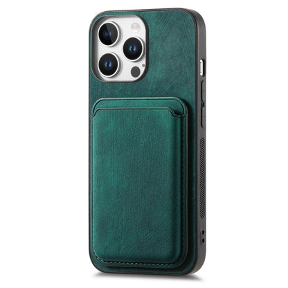 For iPhone 16 Pro Retro Leather Card Bag Magnetic Phone Case(Green) - iPhone 16 Pro Cases by buy2fix | Online Shopping UK | buy2fix