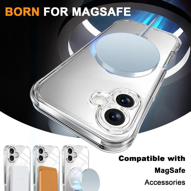 For iPhone 16 Plus Skin Feel MagSafe Holder 360 Full Body Phone Case(Transparent) - iPhone 16 Plus Cases by buy2fix | Online Shopping UK | buy2fix