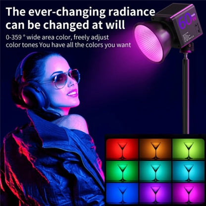 C60R 60W RGB Stage Lamp Professional Video Photography COB Fill Light With 8 Batteries, Plug:EU Plug - Selfie Light by buy2fix | Online Shopping UK | buy2fix