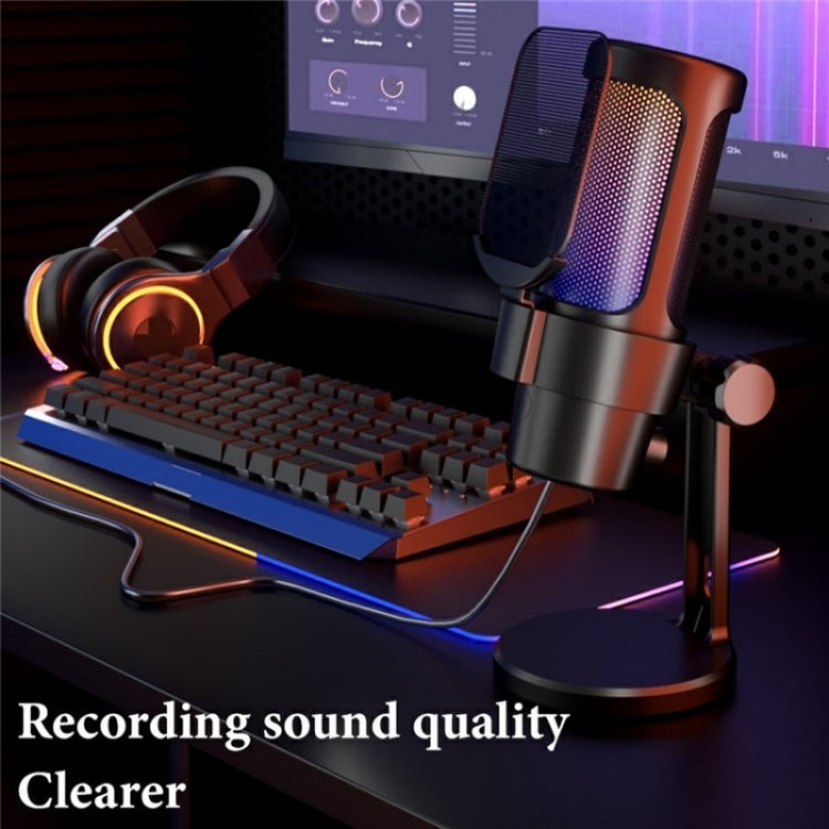 M8 Professional Desktop Condenser Microphone With RGB Light - Microphone by buy2fix | Online Shopping UK | buy2fix