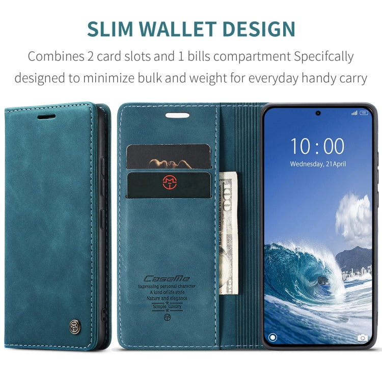 For Xiaomi 14T CaseMe 013 Multifunctional Horizontal Flip Leather Phone Case(Blue) - 14T Cases by CaseMe | Online Shopping UK | buy2fix