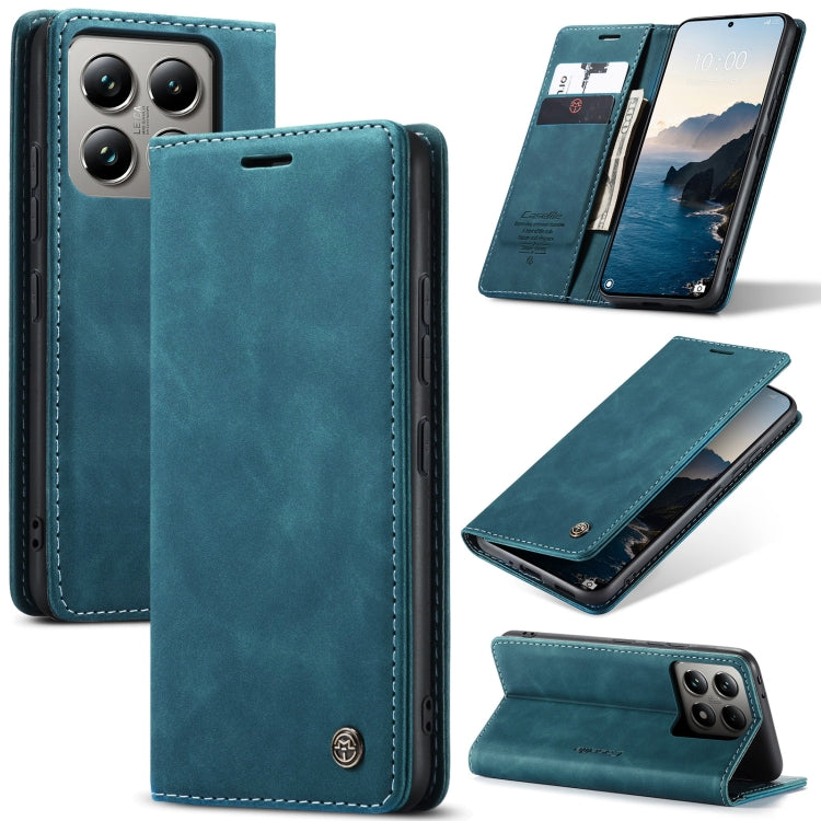 For Xiaomi 14T Pro CaseMe 013 Multifunctional Horizontal Flip Leather Phone Case(Blue) - 14T Pro Cases by CaseMe | Online Shopping UK | buy2fix