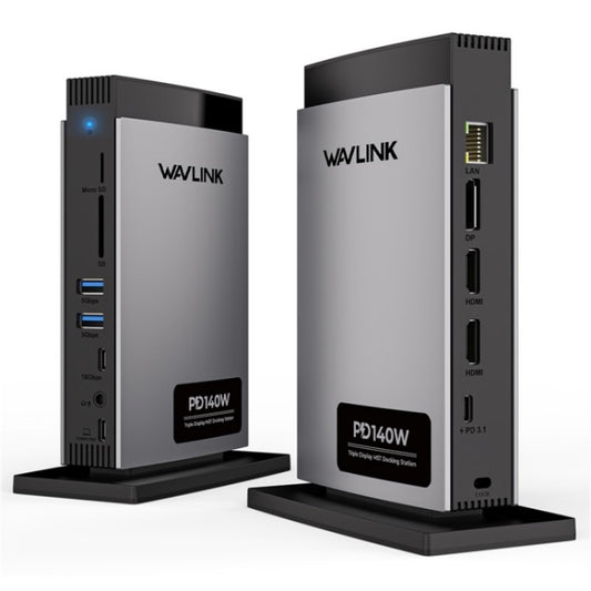 WAVLINK WL-UMD26 11 in 1 140W PD 3.1 USB-C 8K Displayport Charging Docking Station - USB HUB by WAVLINK | Online Shopping UK | buy2fix