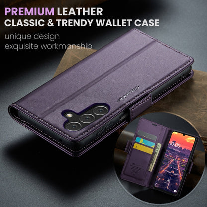 For Samsung Galaxy A16 5G CaseMe 023 Butterfly Buckle Litchi Texture RFID Anti-theft Leather Phone Case(Purple) - Galaxy Phone Cases by CaseMe | Online Shopping UK | buy2fix