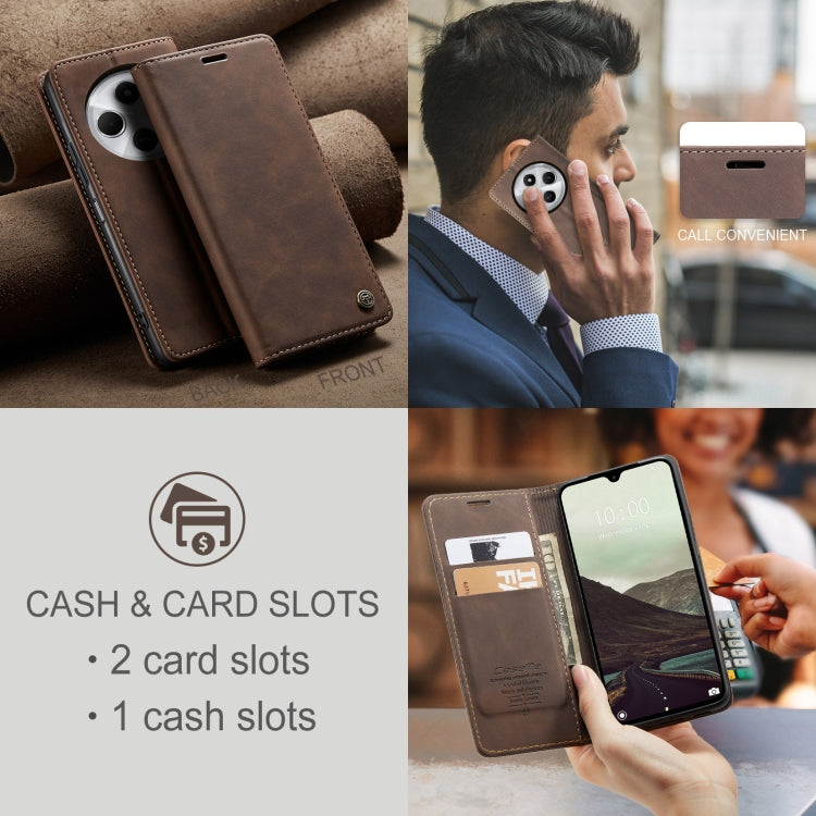 For Redmi 14C CaseMe 013 Multifunctional Horizontal Flip Leather Phone Case(Coffee) - 14C Cases by CaseMe | Online Shopping UK | buy2fix