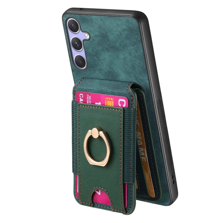 For Samsung Galaxy S25 Ultra 5G Retro Splitable Magnetic Stand Card Bag Leather Phone Case(Green) - Galaxy S25 Ultra 5G Cases by buy2fix | Online Shopping UK | buy2fix