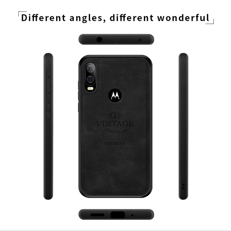 PINWUYO Shockproof Waterproof Full Coverage PC + TPU + Skin Protective Case for Motorola Moto P40 / P50 / One Vision(Black) - Motorola Cases by PINWUYO | Online Shopping UK | buy2fix