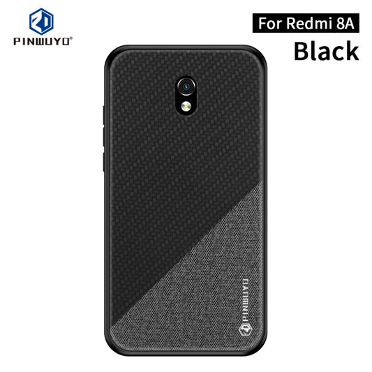 For Xiaomi RedMi 8A PINWUYO Rong Series  Shockproof PC + TPU+ Chemical Fiber Cloth Protective Cover(Black) - Xiaomi Cases by PINWUYO | Online Shopping UK | buy2fix