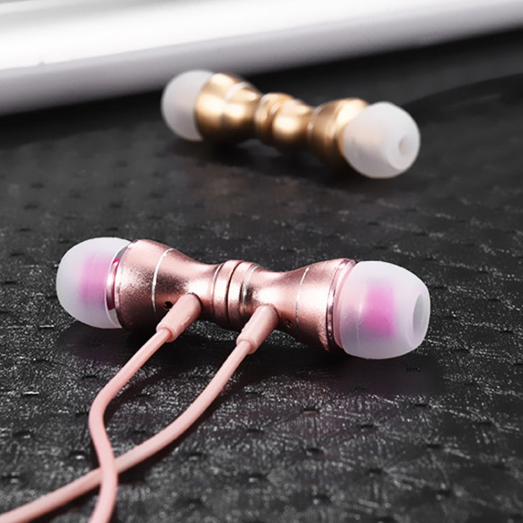 3.5mm Jack Noise Reduction Wire-controlled Earphone for Android Phones / PC / MP3 Players / Laptops, Cable Length: 1.2m(Rose Gold) - In Ear Wired Earphone by buy2fix | Online Shopping UK | buy2fix