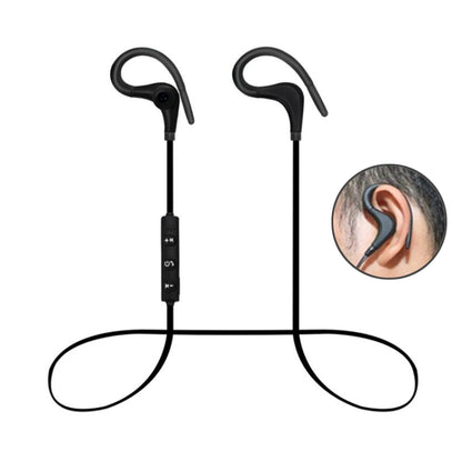 AiWei BT-01 Wireless Bluetooth Earphone with Microphone Hook Sports Earphone(Black) - Neck-mounted Earphone by AiWei | Online Shopping UK | buy2fix