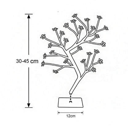 48 Lights Cherry Tree Lamp Table Lamp Room Layout Decoration Creative Bedside Night Light Gift, Style:Bauhinia Black Tree - Holiday Lights by buy2fix | Online Shopping UK | buy2fix