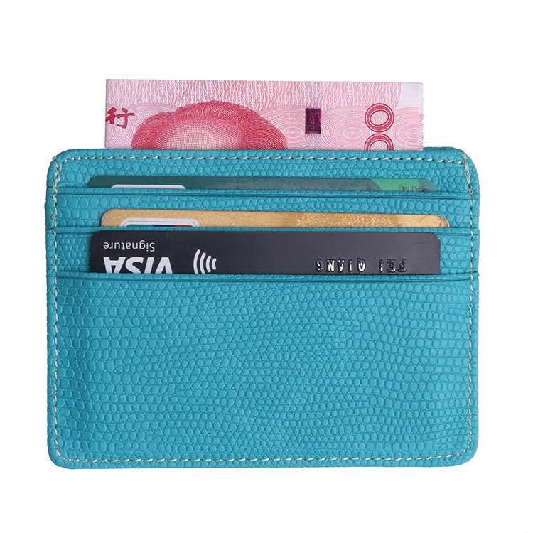 Lizard Pattern PU Leather Bank Card Set Card Package(Sky Blue) - Card & Passport Bags by buy2fix | Online Shopping UK | buy2fix