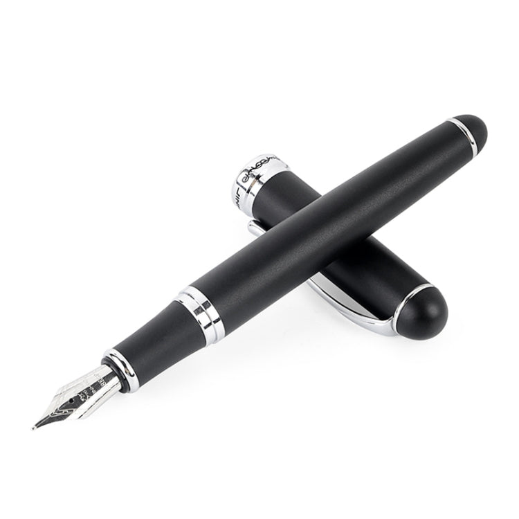 X750 Stationery Stainless Steel Fountain Pen Medium Nib Ink Pens School Oiifice Gift, Nib Size:0.5mm(Matte Black) - Fountain Pens by buy2fix | Online Shopping UK | buy2fix