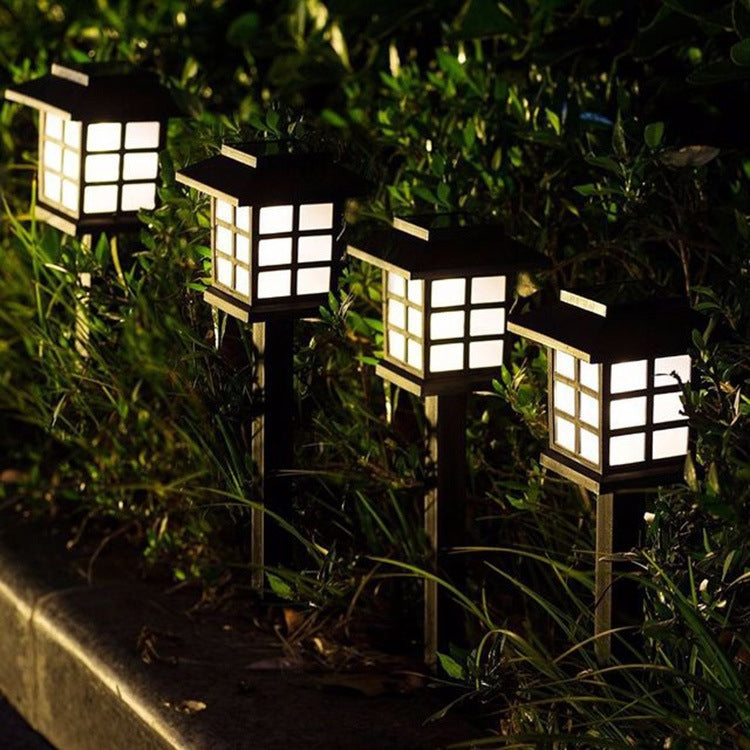 4 PCS Outdoor Solar Garden Night Light LED Household Small House Lawn Light(Colorful Light) - Solar Lights by buy2fix | Online Shopping UK | buy2fix