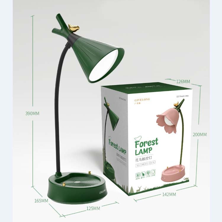 GIVELONG Forest Bird LED Touch Usb Table Lamp With Mobile Phone Holder Bedroom Bedside Night Light(GL362-3 Blue) - Bedside Light by buy2fix | Online Shopping UK | buy2fix