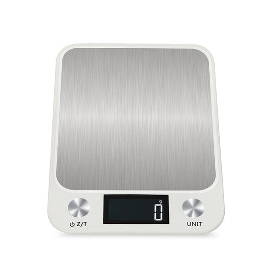 Small Kitchen Food Scale Stainless Steel Electronic Kitchen Scale 10kg/1g (Battery English Version White) - Kitchen Scales by buy2fix | Online Shopping UK | buy2fix