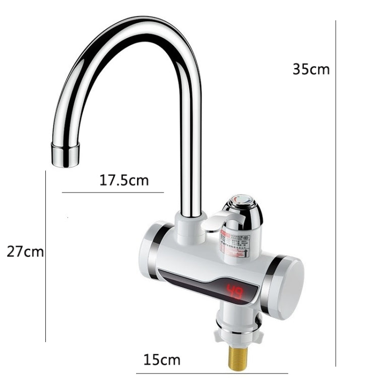 Kitchen Instant Electric Hot Water Faucet Hot & Cold Water Heater CN Plug Specification: Lamp Display Lower Water Inlet - Faucets & Accessories by buy2fix | Online Shopping UK | buy2fix