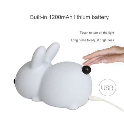 Silicone Rabbit LED Night Light USB Charging Dual-Tone Light Pat Light - Night Lights by buy2fix | Online Shopping UK | buy2fix