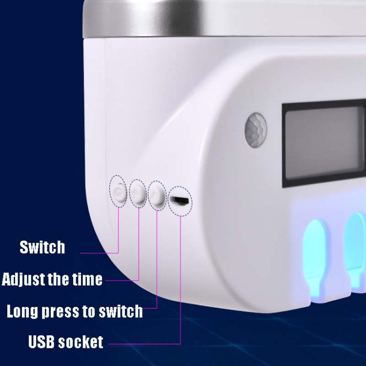 Smart UV Toothbrush Sterilizer Punch-Free Sterilization Wall Mounted Toothbrush Holder Set, Specification: Disinfection(Platinum) - Toothbrush Sanitizer by buy2fix | Online Shopping UK | buy2fix