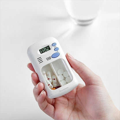 TF-264 Portable Mini Smart Timing Reminder Pill Box Plastic Pill Storage Box, Size: 9x5x2.5cm(White) - Pill Boxes by buy2fix | Online Shopping UK | buy2fix