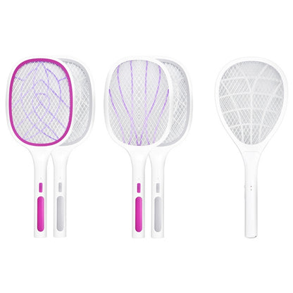 Electrical Mosquito Swatter Mosquito Killer Two-In-One USB Rechargeable Household Electrical Mosquito Swatter, Colour: LEDx10 Purple (Base Charging) - Fly Swatter by buy2fix | Online Shopping UK | buy2fix