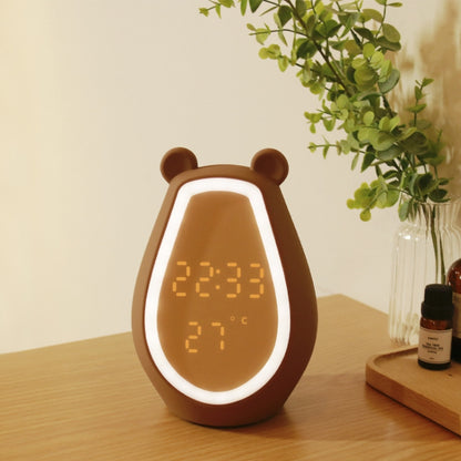 Bear Alarm Clock LED Digital Silent Bedside Lamp Bluetooth Speaker USB Charging Children Cartoon Night Light(Bluetooth+Small Program Version) - Night Lights by buy2fix | Online Shopping UK | buy2fix