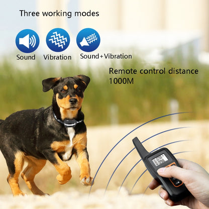 PaiPaitek PD529V-1 Training Dog Anti-Barking Device Vibration Collar 1000M Remote Control Distance Pet Training Supplies - Training Aids by PaiPaitek | Online Shopping UK | buy2fix