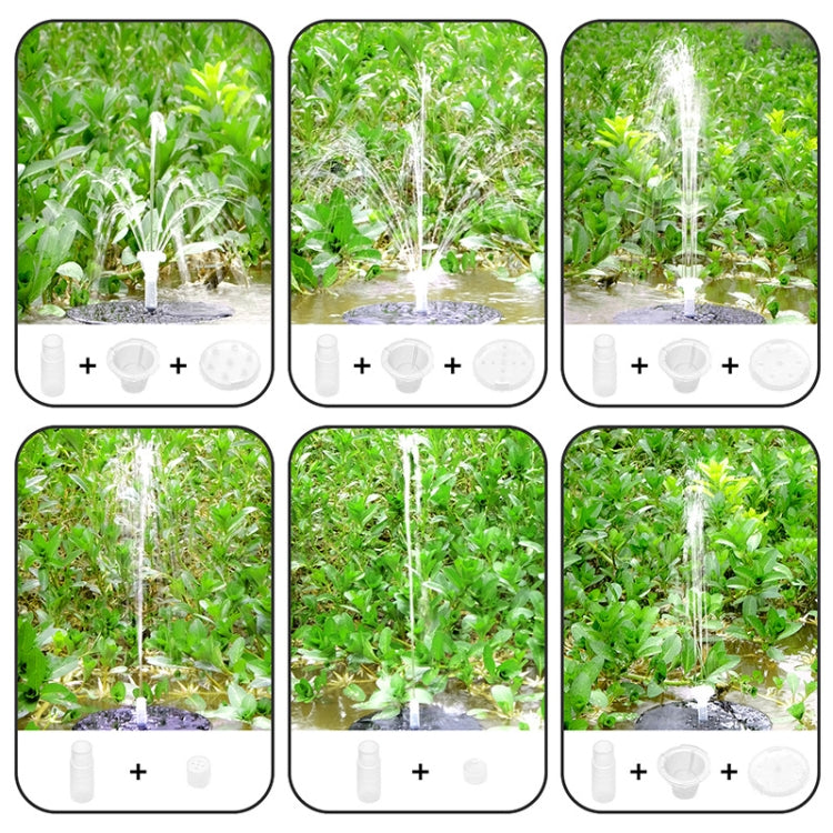 Colorful Lamp Battery Solar Fountain Floating Landscape Fountain(Colorful Transparent Nozzle) - Pumps by buy2fix | Online Shopping UK | buy2fix