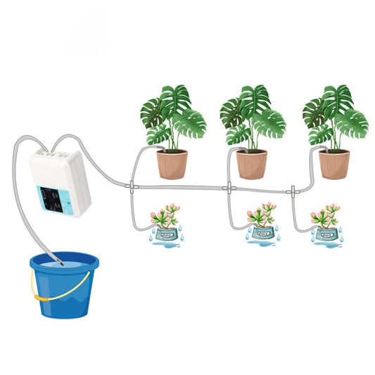 G89456 Solar Intelligent Voice Timing Automatic Flower Watering Device Lazy Plant Dripper, Specification: Single Pump 15 Sets(White) - Watering & Irrigation by buy2fix | Online Shopping UK | buy2fix