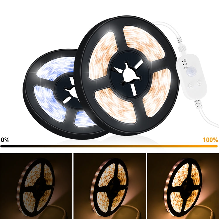 LED Light Strip USB Human Intelligent Induction Waterproof Light Strip 2835 Patch Cabinet Wardrobe Soft Light Strip 1m(6500K Cold White) - Sensor LED Lights by buy2fix | Online Shopping UK | buy2fix