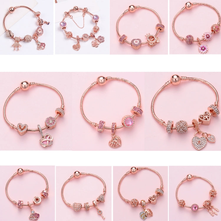 SL133 19cm Women Rose Gold Beaded Bracelet - Bracelets by buy2fix | Online Shopping UK | buy2fix
