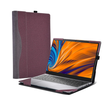 For Samsung Galaxy Book 4 Pro 16 Inch Leather Laptop Anti-Fall Protective Case(Wine Red) - 15.6 - 17 inch by buy2fix | Online Shopping UK | buy2fix