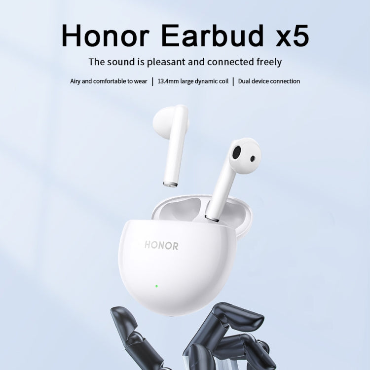 Honor Earbuds X5 Semi-in-ear Smart Call Noise Reduction Wireless Bluetooth Earphones(Glaze White) - Bluetooth Earphone by Huawei | Online Shopping UK | buy2fix